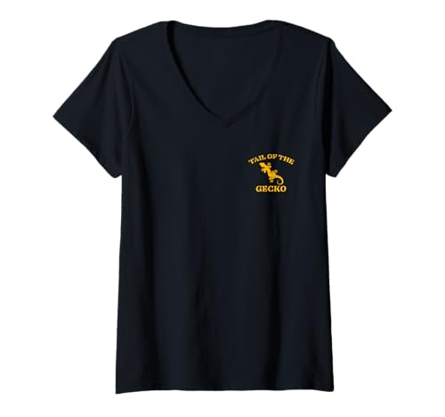 Damen Der Ozello Trail Florida Tail of the Gecko im Distressed-Design T-Shirt mit V-Ausschnitt von The Ozello Trail Florida USA Designs and Souvenirs