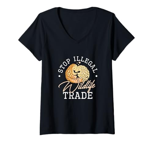 Damen Stop Illegal Wildlife Trade Schuppige Ameisenbäume Pangolin-Liebhaber T-Shirt mit V-Ausschnitt Damen Stop Illegal Wildlife Trade Schuppige Ameisenbäume Pangolin-Liebhaber T-Shirt mit V-Ausschnitt von The Pangolin Express