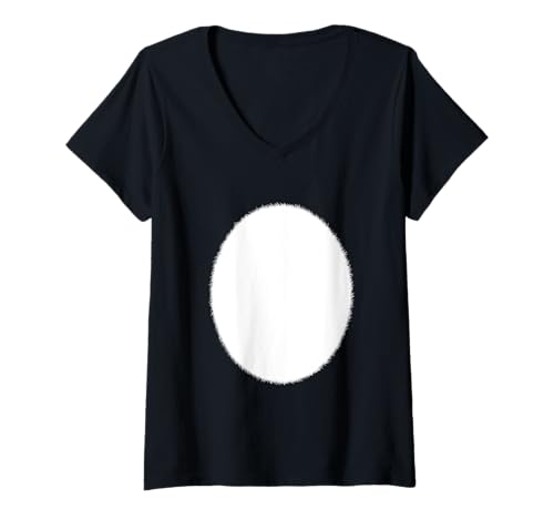 Damen Weißer Bauch Katze Hase Hirsch Cosplay Kostüm T-Shirt mit V-Ausschnitt von The Persnickety Owl Easy Halloween Costume Shirts