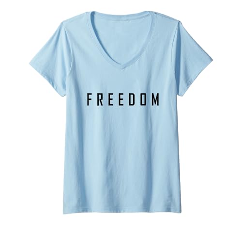 Damen Freedom – Inspirational Quote, Favorite Meaningful Saying T-Shirt mit V-Ausschnitt Damen Freedom – Inspirational Quote, Favorite Meaningful Saying T-Shirt mit V-Ausschnitt von The Poet Tee