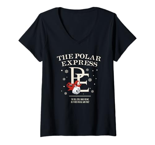 Damen Weihnachten Polar Express The Bell Still Rings T-Shirt mit V-Ausschnitt von The Polar Express