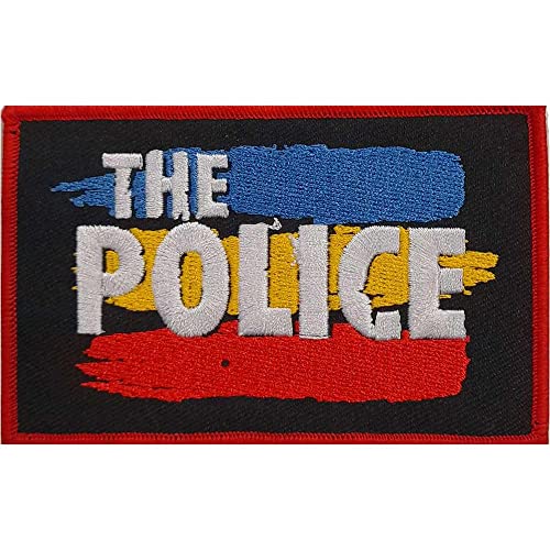 The Police - gestreift - Patch - Baumwolle Logo (Einheitsgröße) (Schwarz/Rot) von The Police
