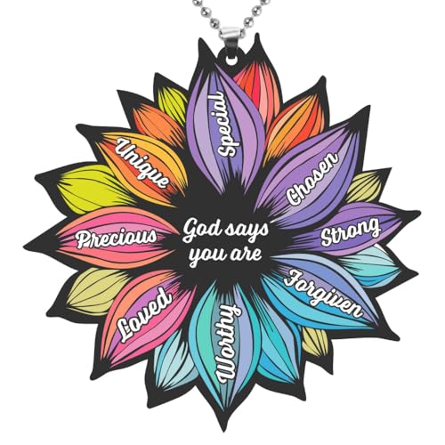 The Positive Christian Identitätsblumen-Schlüsselanhänger – Acryl-Anhänger mit Edelstahlkette – christlicher Glaube, Schmuck für Frauen – religiöser Schmuck, Geschenk für Weihnachten, Hochzeit The Positive Christian Identitätsblumen-Schlüsselanhänger – Acryl-Anhänger mit Edelstahlkette – christlicher Glaube, Schmuck für Frauen – religiöser Schmuck, Geschenk für Weihnachten, Hochzeit von The Positive Christian