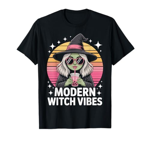 Boba Bubble Tea Witchy, modern, für Halloween, Damen T-Shirt Boba Bubble Tea Witchy, modern, für Halloween, Damen T-Shirt von The Pretty Witch of NYC Tees