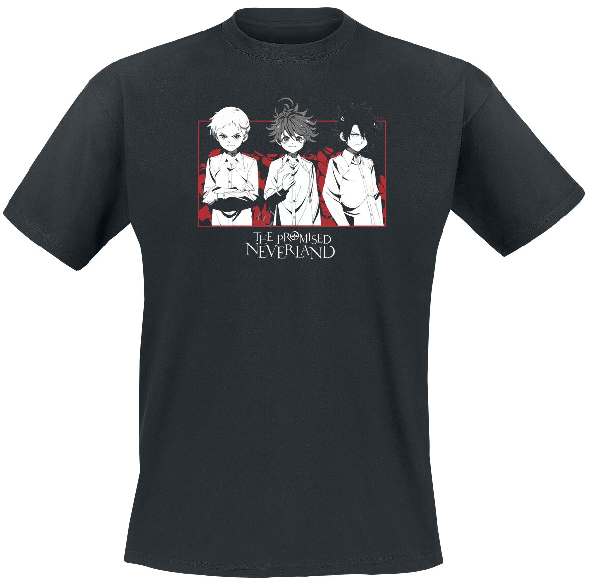The Promised Neverland - Anime T-Shirt - Emma, Norman - M bis XL - für Männer - Größe L - schwarz  - Lizenzierter Fanartikel von The Promised Neverland