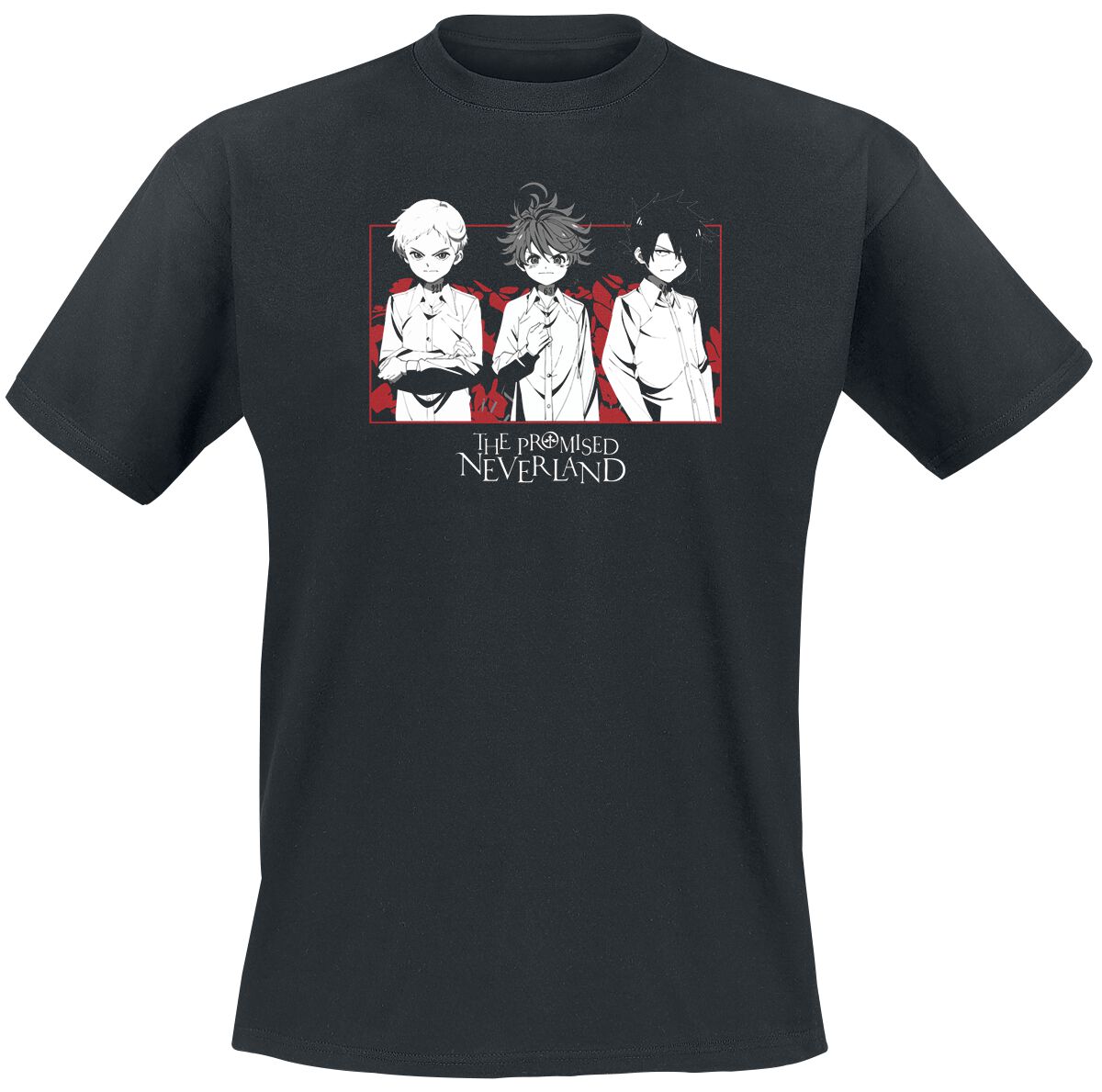 The Promised Neverland - Anime T-Shirt - Emma, Norman - M bis XL - für Männer - Größe XL - schwarz  - Lizenzierter Fanartikel von The Promised Neverland