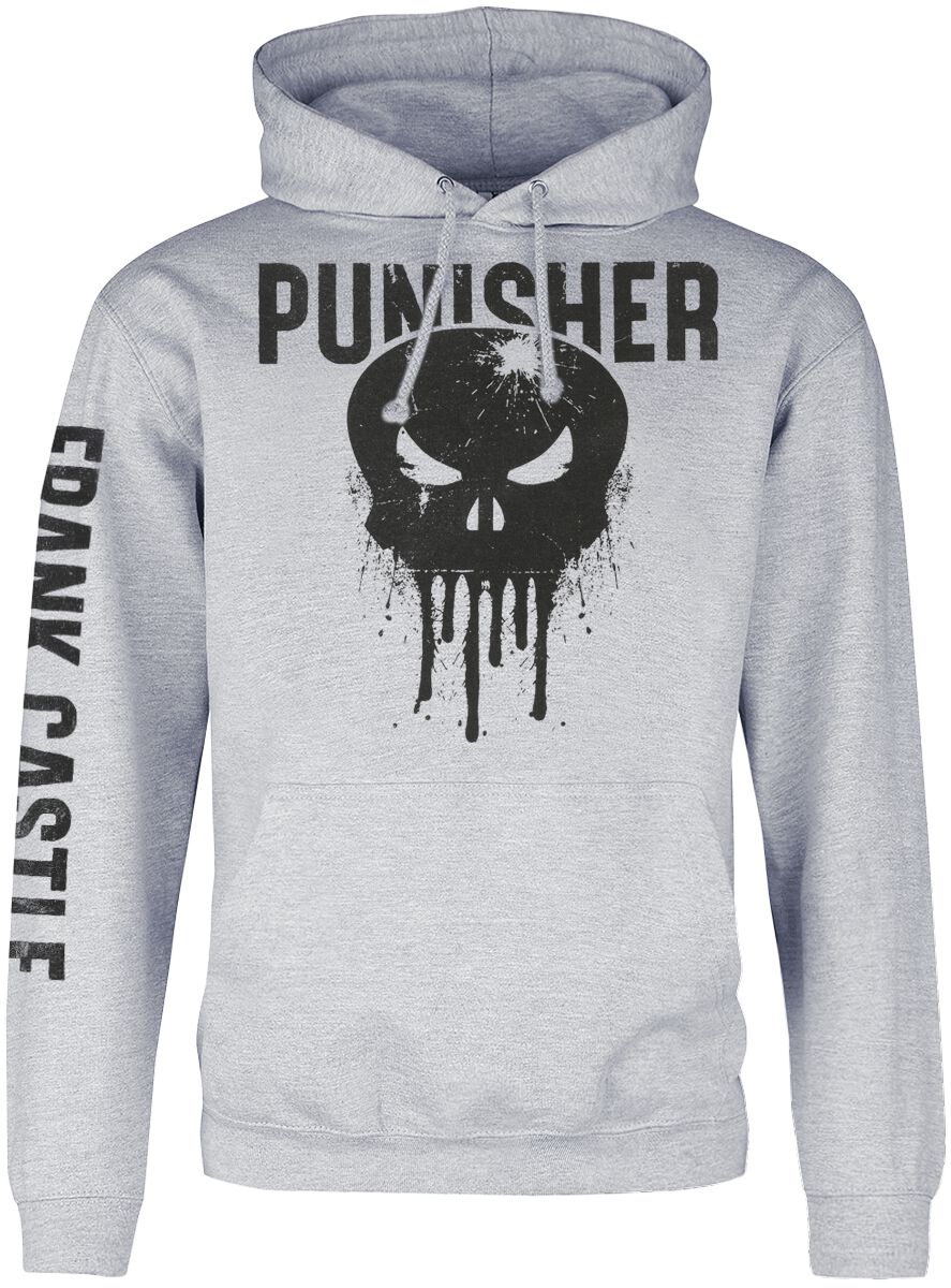 The Punisher - Marvel Kapuzenpullover - Destroy Blood Punisher - S bis L - für Männer - Größe M - grau  - Lizenzierter Fanartikel von The Punisher