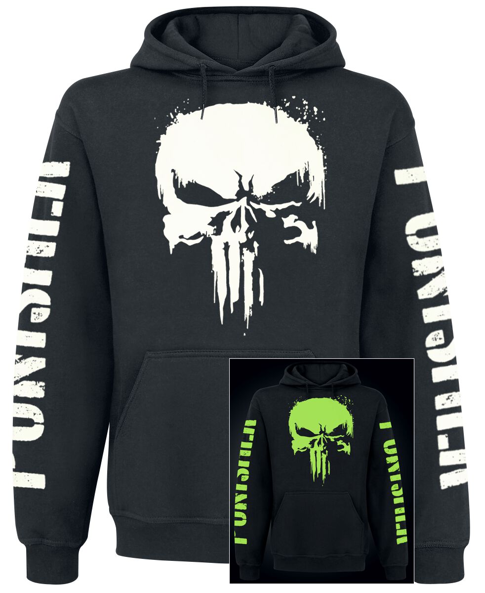 The Punisher Skull - Glow In The Dark Kapuzenpullover schwarz in XL von The Punisher