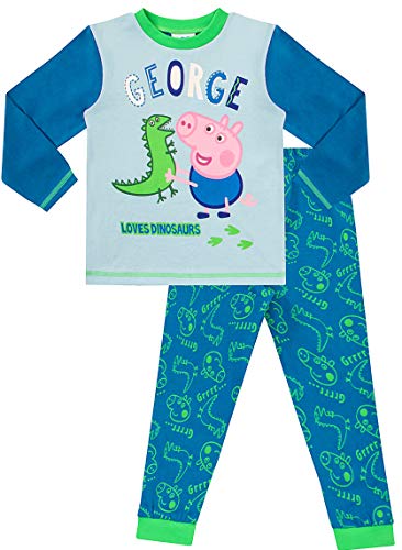 George Pig Langer Schlafanzug George Dinosaurier Pig Jungen Gr. 18-24 Months, blau von The Pyjama Factory