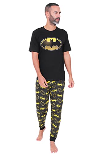 Batman Plus Size Pyjama aus Baumwolle Charakter, Herren, Schwarz, Größen M bis 5XL (L) von Batman