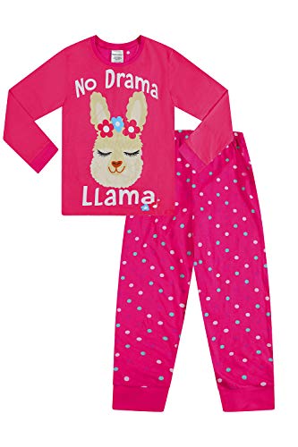 Drama Llama Mädchen Langer Schlafanzug Pink Pyj 9-16 Jahre Gr. 9-10 Jahre, rose von The PyjamaFactory