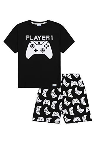 Pyjama-Set mit Design Player 1 / Player 2 und Controller, kurz Gr. 11-12 Jahre, Spieler 1 von The PyjamaFactory