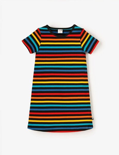 The QT veganes Kinder-Kleid – Bunte Streifen von The QT