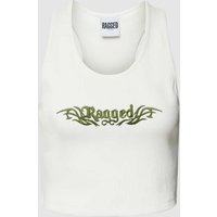 The Ragged Priest Cropped Tanktop mit Feinripp in Weiss, Größe S The Ragged Priest Cropped Tanktop mit Feinripp in Weiss, Größe S von The Ragged Priest
