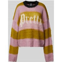 The Ragged Priest Strickpullover mit Statement-Print Modell 'PRETTY' in Rosa, Größe XS von The Ragged Priest