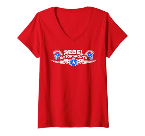 Damen Rebel Motorsports Texas Mohawk T-Shirt mit V-Ausschnitt von The Rebel Motorsports Collection