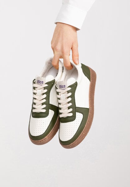 RICE Sneaker Vegan Unisex - OPEN21 Green Ecru von RICE