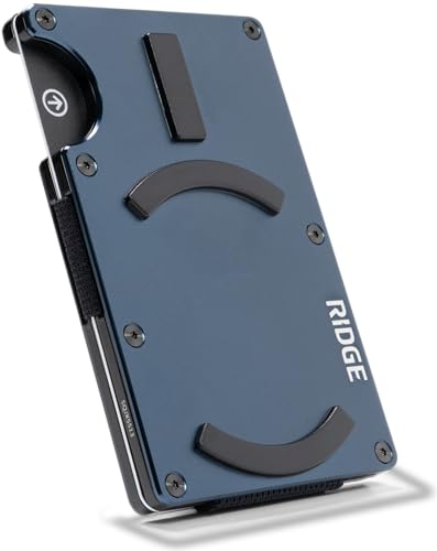 Ridge Geldbörse für Herren - Schlanke, minimalistische, kompakte Geldbörse und Kartenhalter, RFID-geschützte Vordertaschen-Geldbörsen für Männer mit integriertem Geldgurt, Alpine Navy (MAGSAFE von The Ridge