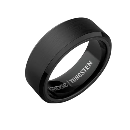 The Ridge Royal Black Beveled Ring Comfort Fit Ehering - 10 von The Ridge