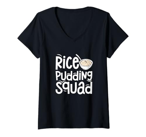 Damen Rice Pudding Squad Funny Arroz Con Leche Reispudding-Liebhaber T-Shirt mit V-Ausschnitt von The Rizky Pudding Authority