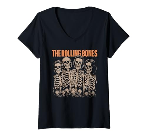 Damen Lustiges Design mit den Rolling Bones T-Shirt mit V-Ausschnitt Damen Lustiges Design mit den Rolling Bones T-Shirt mit V-Ausschnitt von The Rolling Bones