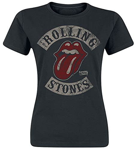 The Rolling Stones 1978 Frauen T-Shirt schwarz S 100% Baumwolle Band-Merch, Bands von Rolling Stones