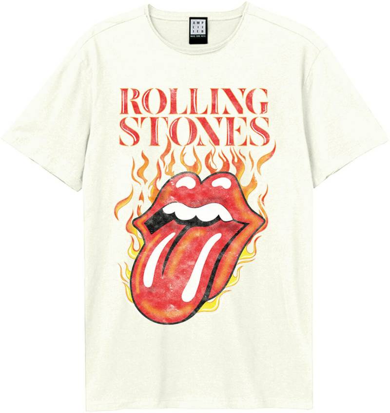The Rolling Stones Amplified Collection - Hot Tongue T-Shirt altweiß in M von The Rolling Stones