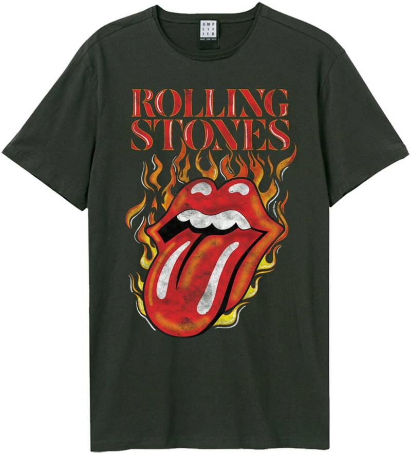 The Rolling Stones Amplified Collection - Hot Tongue T-Shirt charcoal in XS von The Rolling Stones