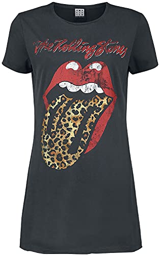 The Rolling Stones Amplified Collection - Leopard Tongue Frauen Kurzes Kleid Charcoal L von The Rolling Stones