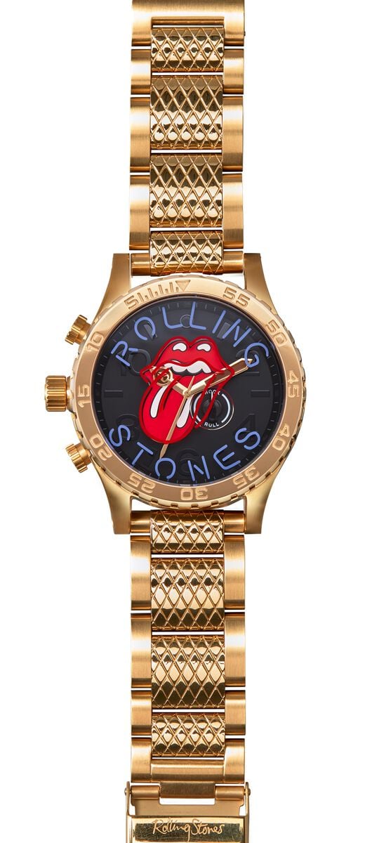 The Rolling Stones Armbanduhren - Nixon - 51-30 - für Männer - goldfarben  - Lizenziertes Merchandise! von The Rolling Stones