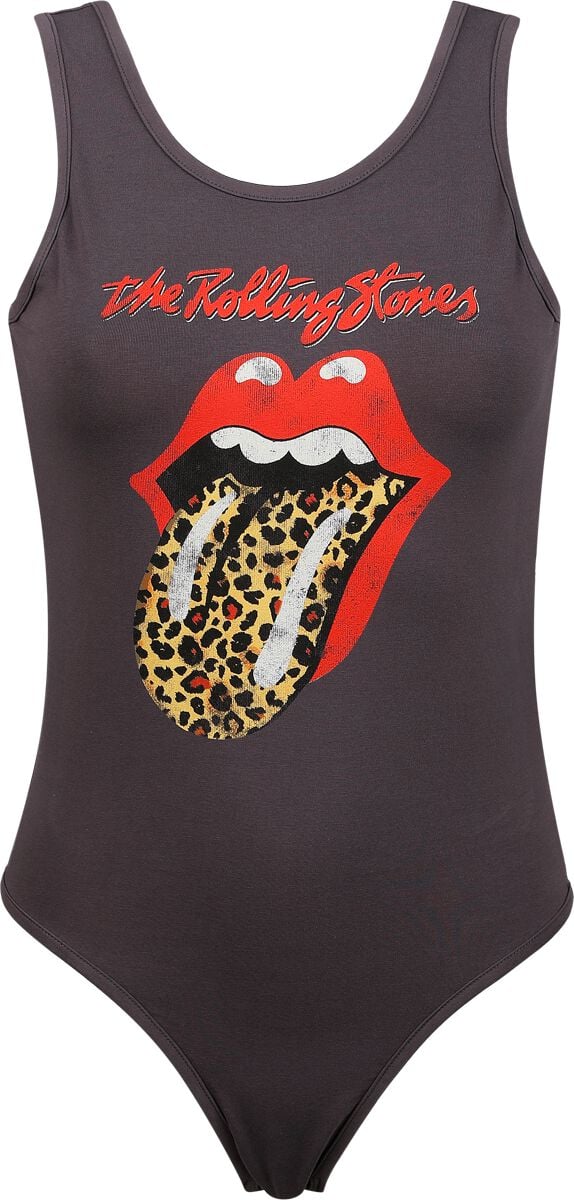 The Rolling Stones Body - Amplified Collection - Leopard Tongue - XS bis XL - für Damen - Größe XS - charcoal  - Lizenziertes Merchandise! von The Rolling Stones