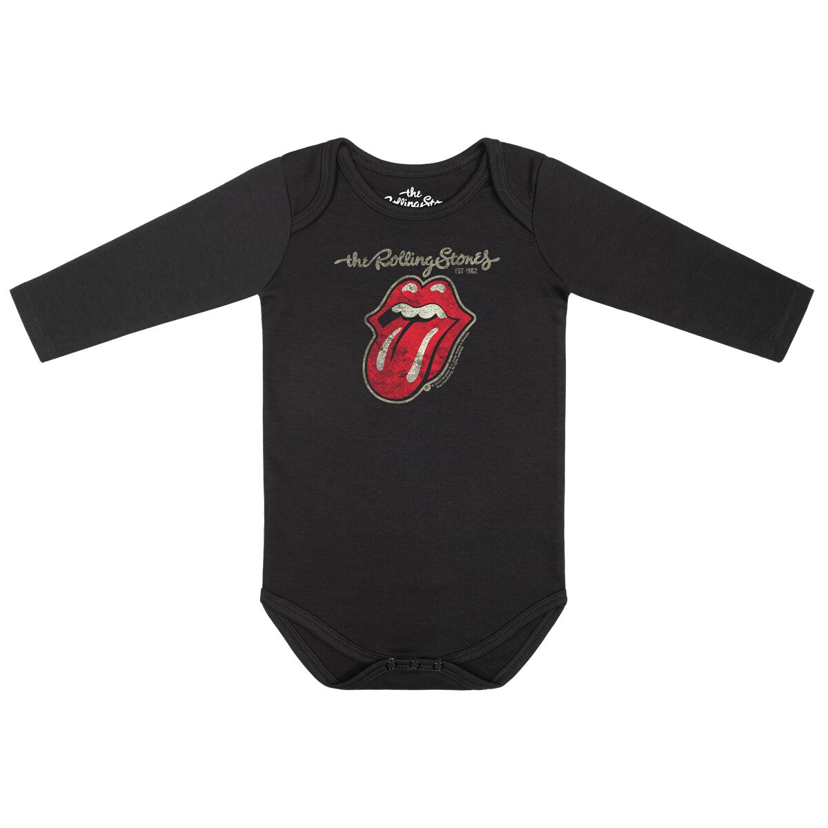 The Rolling Stones Body für Neugeborene - Classic Tongue - für Mädchen & Jungen - schwarz  - Lizenziertes Merchandise! von The Rolling Stones