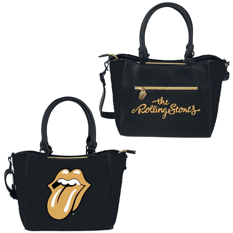 The Rolling Stones Gold Tongue Handtasche schwarz von The Rolling Stones