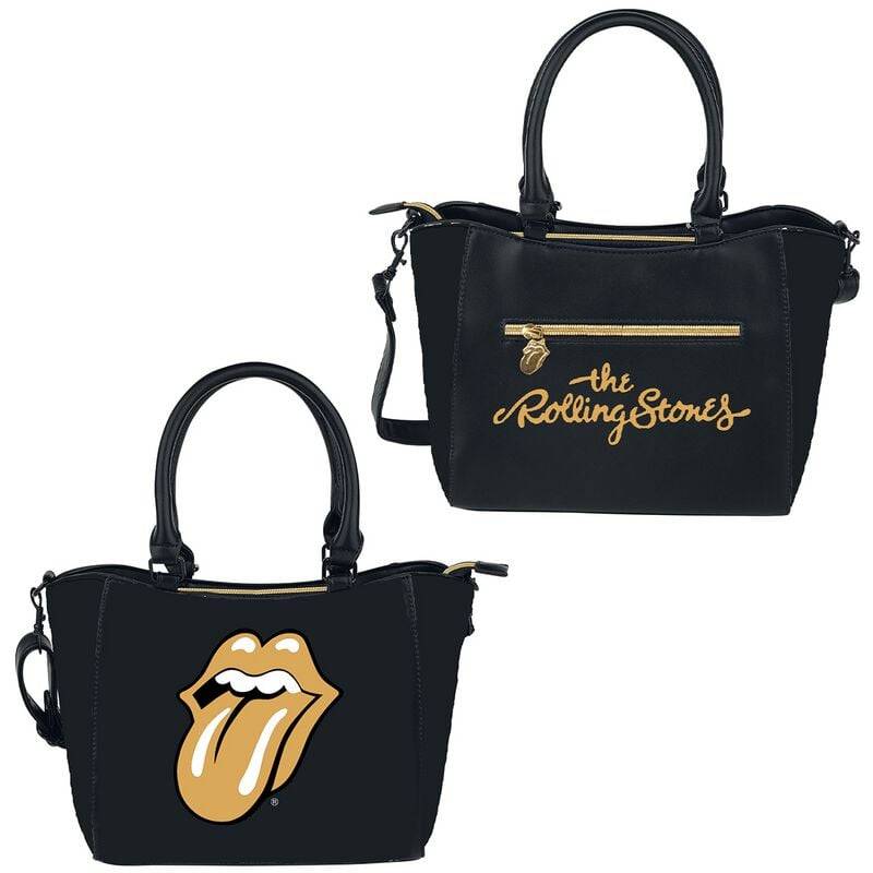 The Rolling Stones Gold Tongue Handtasche schwarz von The Rolling Stones