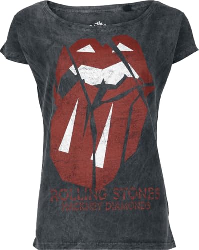 The Rolling Stones Hackney Diamonds Frauen T-Shirt Charcoal M 100% Baumwolle Band-Merch, Bands von The Rolling Stones