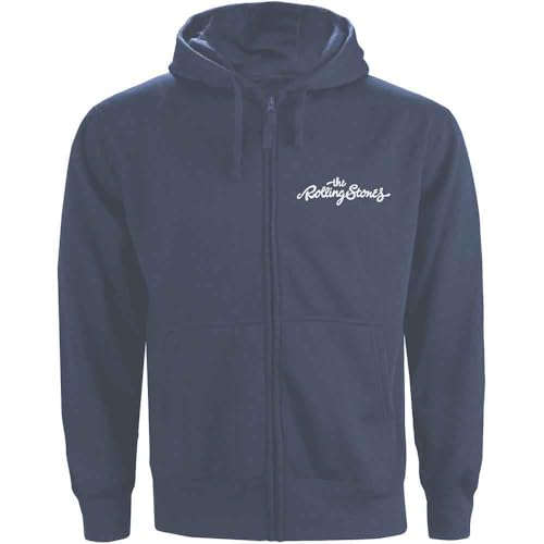 The Rolling Stones Herren Classic Tongue (Back Print) Kapuzenpullover, Blau (Navy Navy), Large von Rolling Stones