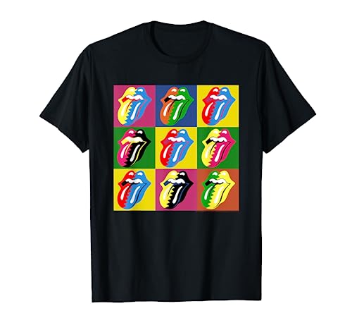 The Rolling Stones Herren Rolling Stones T-Shirt Schwarz Cartoon Kurzarm Klein Regular Crew-Ausschnitt Standardlänge Klassisch Officially Licensed Authentic von The Rolling Stones