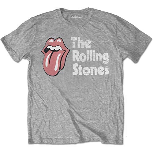 The Rolling Stones Herren Scratched Logo T-Shirt, Grau (Grey Grey), Large von Rolling Stones