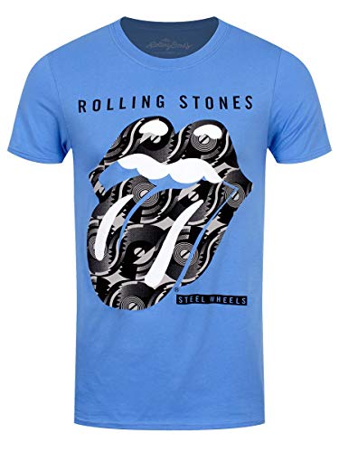 The Rolling Stones Herren Steel Wheels T-Shirt, Schwarz (Black Black), Medium von Rolling Stones