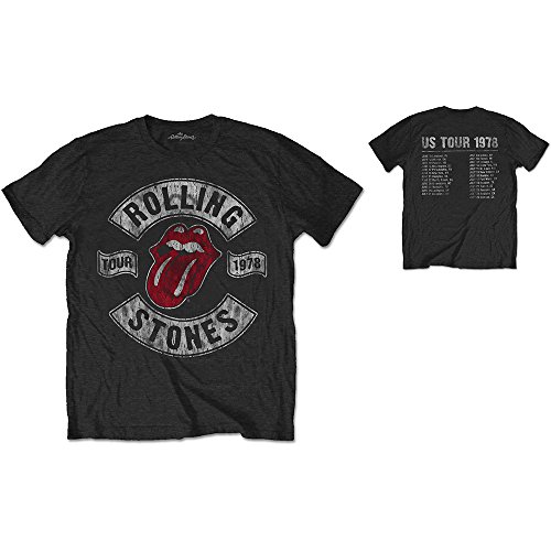 The Rolling Stones Herren Us Tour 1978 (Back Print) T-Shirt, Schwarz (Black Black), Large von Rolling Stones