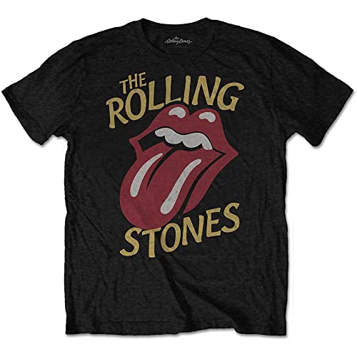 The Rolling Stones Herren Vintage Typeface T-Shirt, Schwarz (Black Black), Medium von Rolling Stones