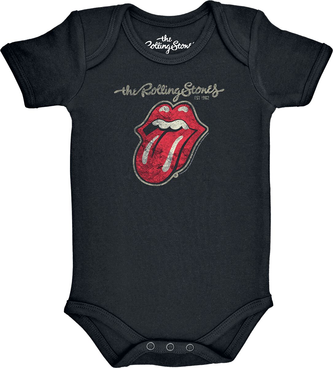 The Rolling Stones Metal-Kids - Classic Tongue Body schwarz in 56/62 von The Rolling Stones