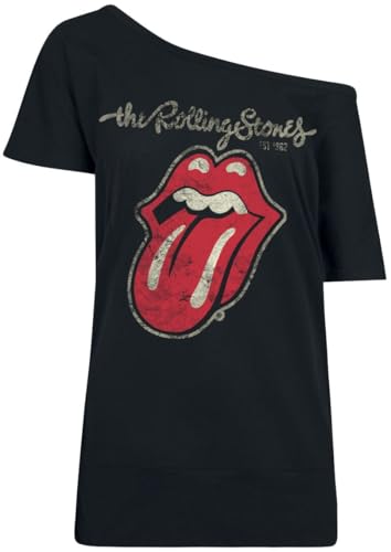 The Rolling Stones Plastered Tongue Frauen T-Shirt schwarz L von The Rolling Stones