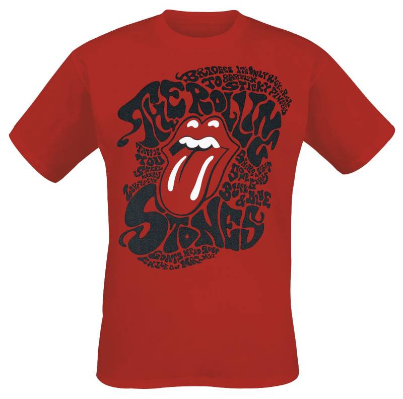 The Rolling Stones Psychedelic Tongue T-Shirt rot in XXL von The Rolling Stones