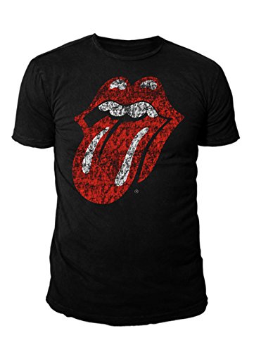 The Rolling Stones - Rock Band Premium Herren T-Shirt - Vintage Tongue Classic (Schwarz) (S-XL) (XL) von The Rolling Stones