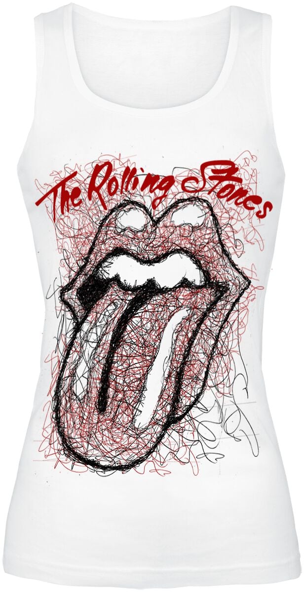 The Rolling Stones Sketch Tongue Top weiß in S von The Rolling Stones