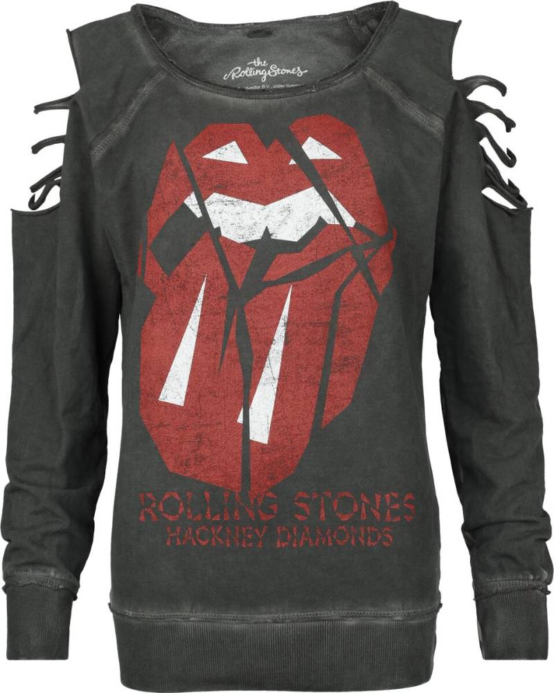 The Rolling Stones Sweatshirt - Hackney diamonds - S bis XXL - für Damen - Größe L - charcoal  - Lizenziertes Merchandise! von The Rolling Stones