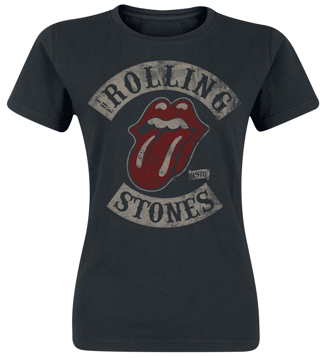 The Rolling Stones T-Shirt - 1978 - S bis XXL - für Damen - Größe S - schwarz  - Lizenziertes Merchandise! von The Rolling Stones