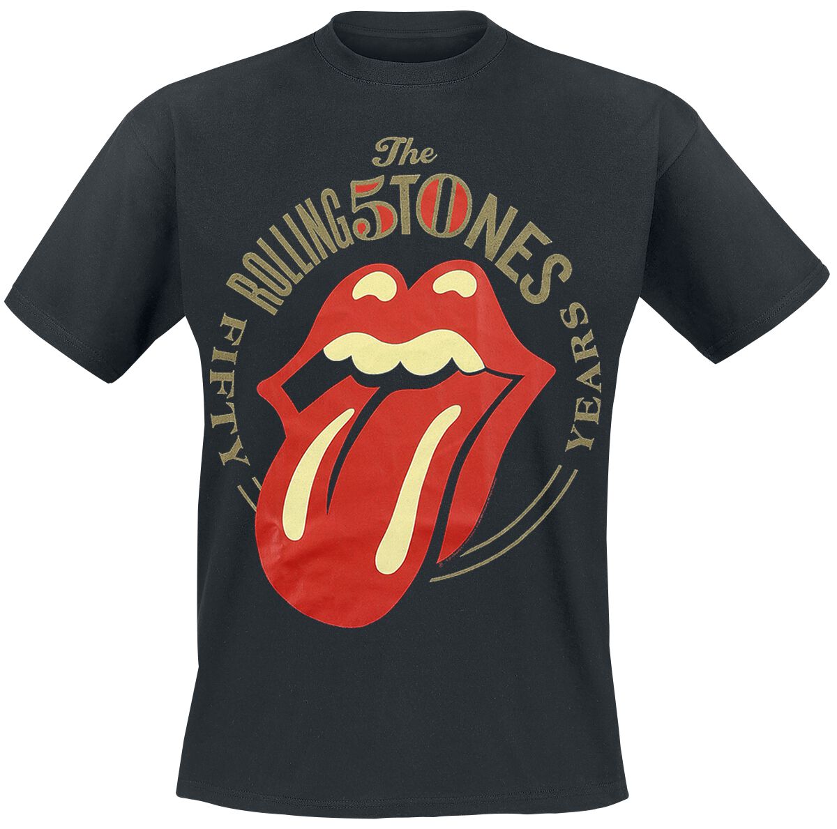 The Rolling Stones T-Shirt - 50 Years - M bis 3XL - für Männer - Größe L - schwarz  - Lizenziertes Merchandise! von The Rolling Stones