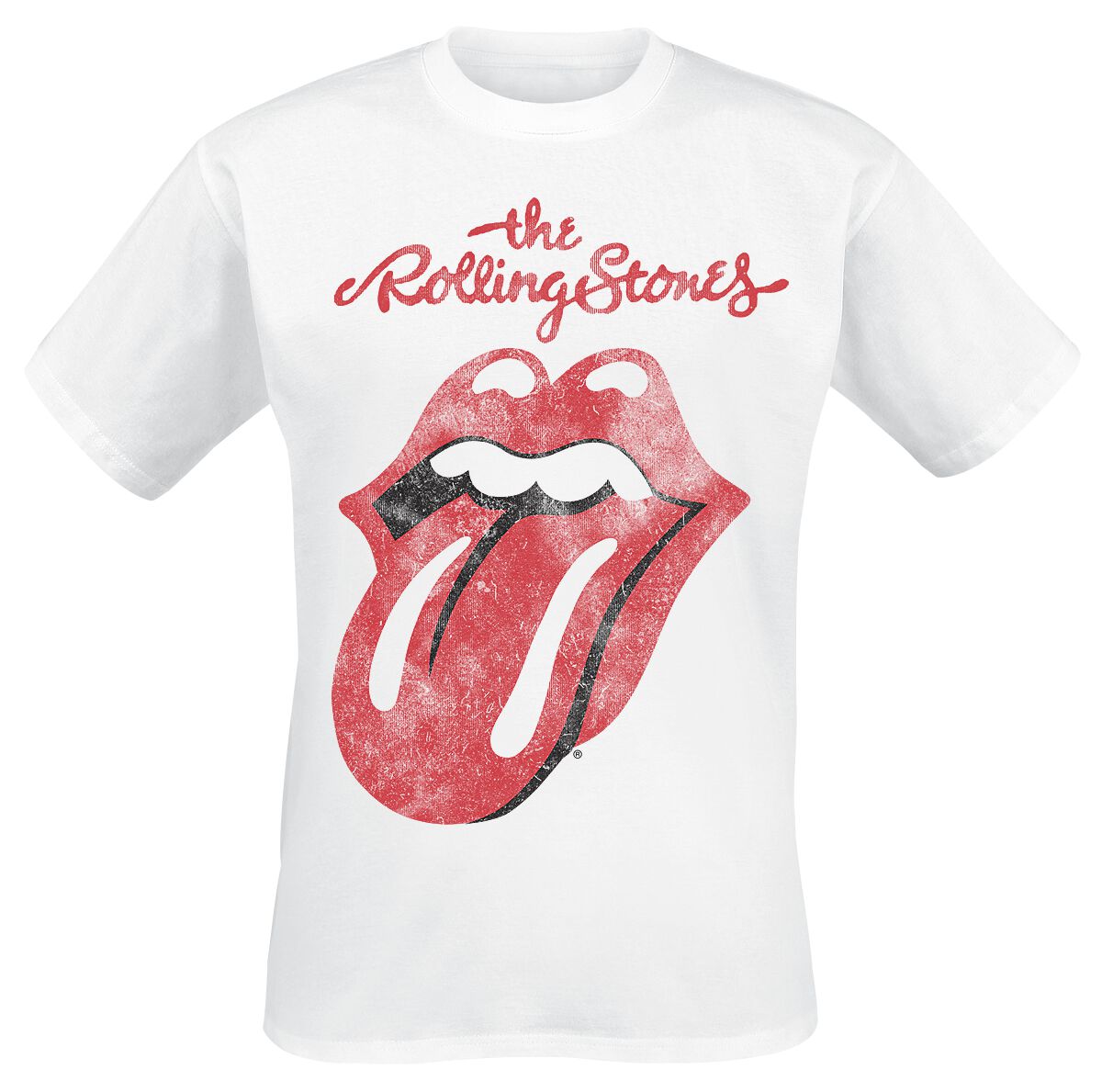 The Rolling Stones T-Shirt - Classic Tongue - S bis XXL - für Männer - Größe S - weiß  - Lizenziertes Merchandise! von The Rolling Stones